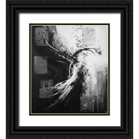 Black And White Poetry II Black Ornate Wood Framed Art Print with Double Matting by Wiley, Marta