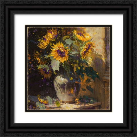 Sunflower II Black Ornate Wood Framed Art Print with Double Matting by Wiley, Marta