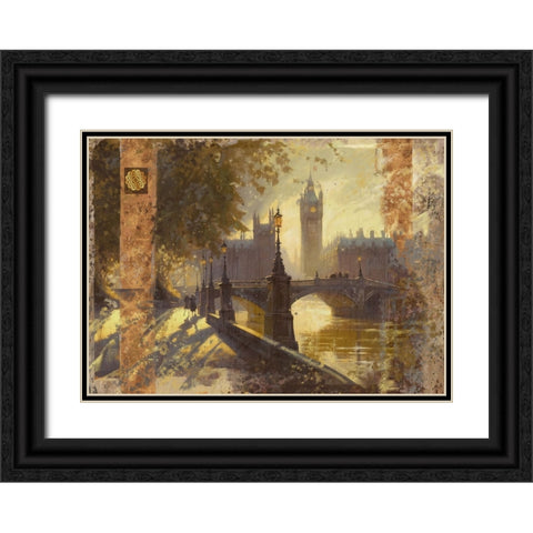 London I Black Ornate Wood Framed Art Print with Double Matting by Wiley, Marta