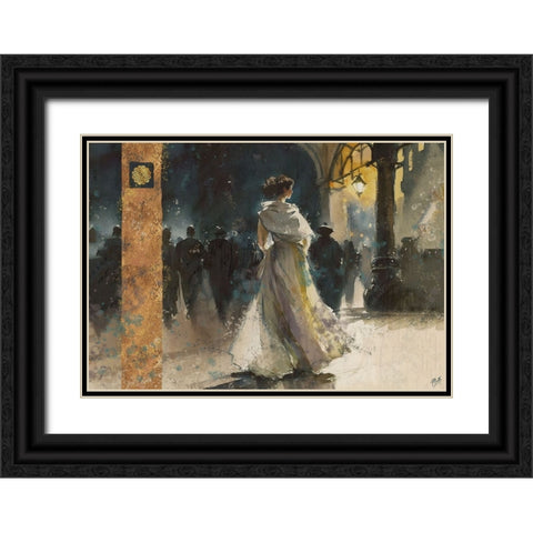 Paris Nights III Black Ornate Wood Framed Art Print with Double Matting by Wiley, Marta