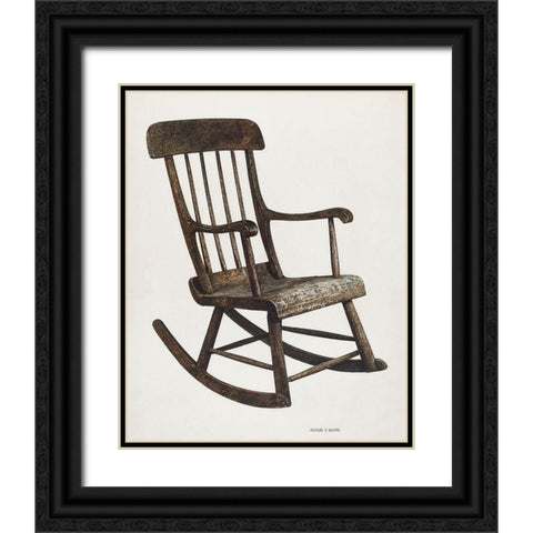 Rocker 1940 Black Ornate Wood Framed Art Print with Double Matting by Brown, George C.