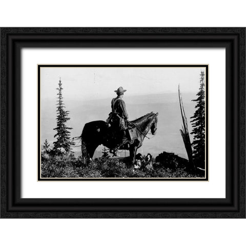 Back Country Black Ornate Wood Framed Art Print with Double Matting by Vintage Photography