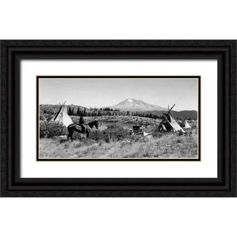 Campground Huckleberries Black Ornate Wood Framed Art Print with Double Matting by Vintage Photography