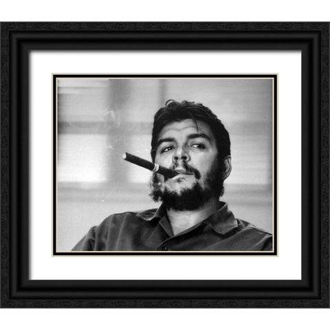 Che Guevera 1963 Black Ornate Wood Framed Art Print with Double Matting by Vintage Photography