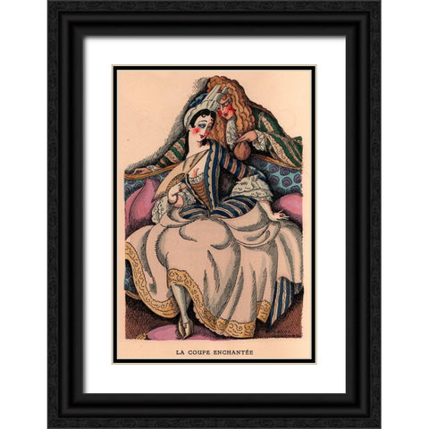 The Enchanted Cup Black Ornate Wood Framed Art Print with Double Matting by Wegener, Gerda