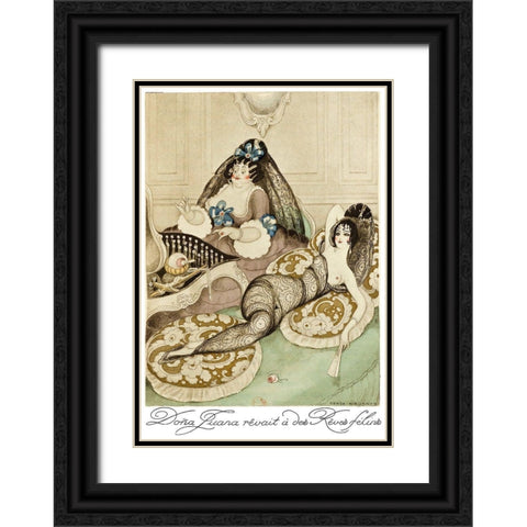 Sur talons rouges-contes image 157 Black Ornate Wood Framed Art Print with Double Matting by Wegener, Gerda