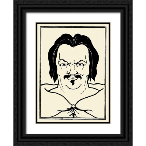 Balzac 1918 Black Ornate Wood Framed Art Print with Double Matting by Beardsley, Aubrey
