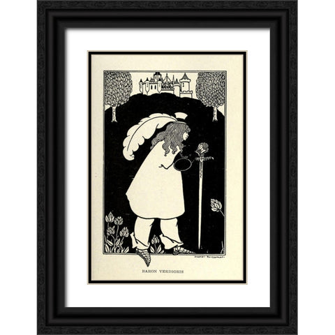 Baron Verdigris 1918 Black Ornate Wood Framed Art Print with Double Matting by Beardsley, Aubrey