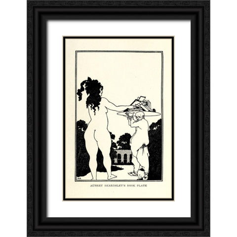 Book plate 1918 Black Ornate Wood Framed Art Print with Double Matting by Beardsley, Aubrey