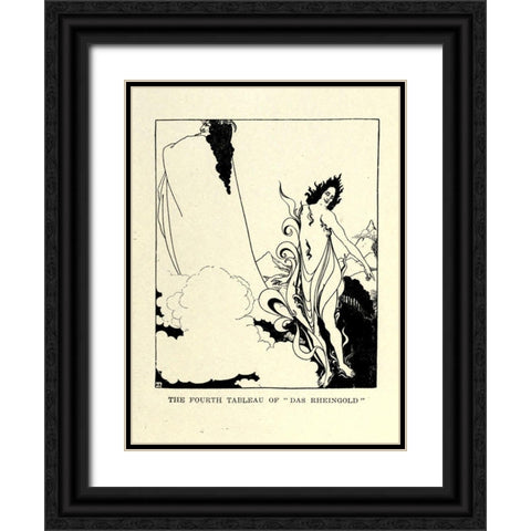 Das Rheingold 1918 Black Ornate Wood Framed Art Print with Double Matting by Beardsley, Aubrey