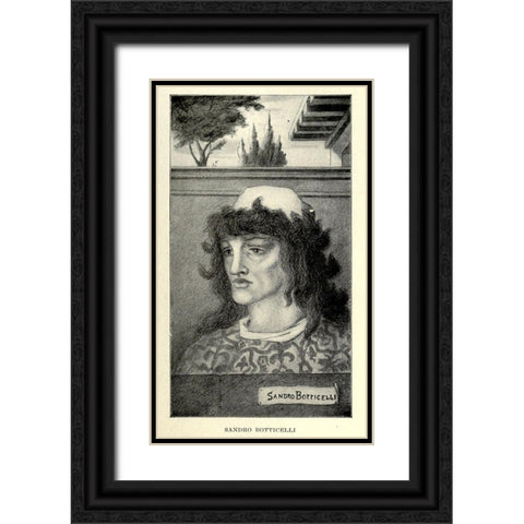 Sandro Botticelli 1918 Black Ornate Wood Framed Art Print with Double Matting by Beardsley, Aubrey