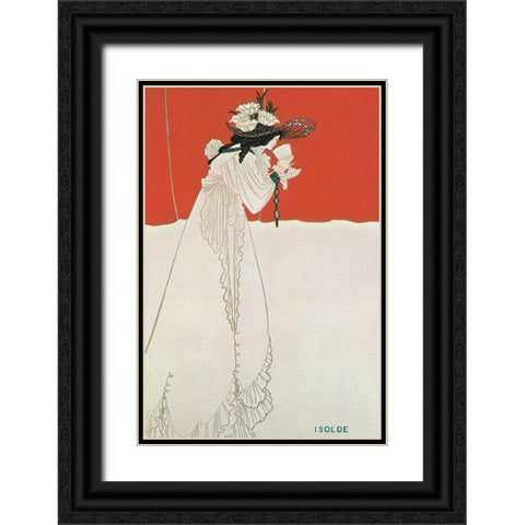 Isolde 1899 Black Ornate Wood Framed Art Print with Double Matting by Beardsley, Aubrey