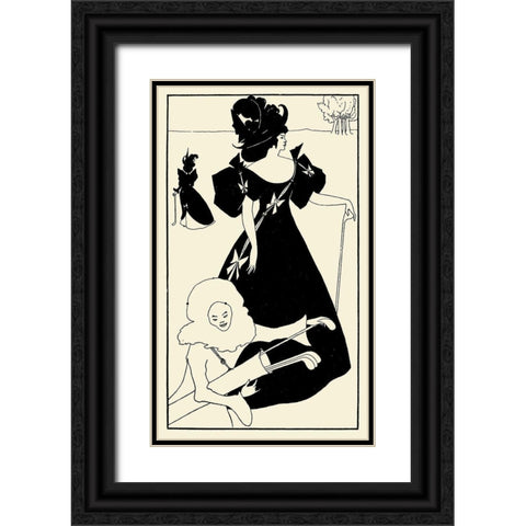 Design for a golf card 1920 Black Ornate Wood Framed Art Print with Double Matting by Beardsley, Aubrey