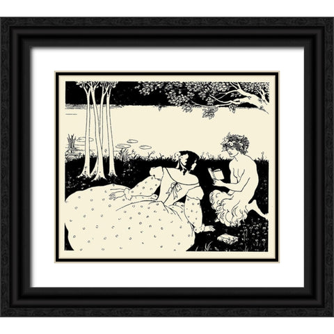 Design for Yellow book 5 Black Ornate Wood Framed Art Print with Double Matting by Beardsley, Aubrey