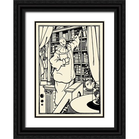 Pierrot cover design Black Ornate Wood Framed Art Print with Double Matting by Beardsley, Aubrey