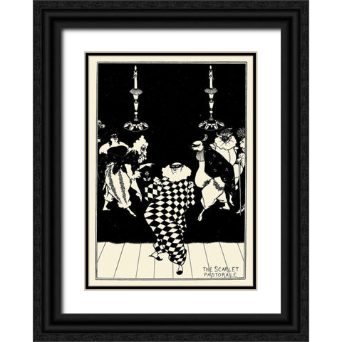 Scarlet Pastorale Black Ornate Wood Framed Art Print with Double Matting by Beardsley, Aubrey