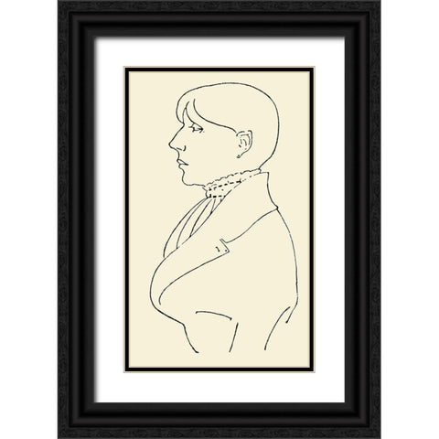 Self-portrait Black Ornate Wood Framed Art Print with Double Matting by Beardsley, Aubrey