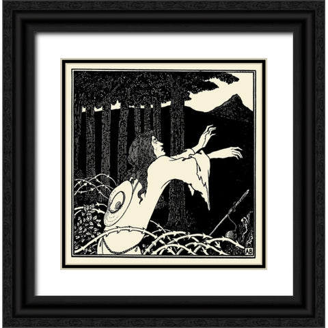 Venus and Tannhauser Black Ornate Wood Framed Art Print with Double Matting by Beardsley, Aubrey