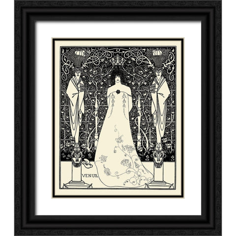 Venus and Tannhauser FP Black Ornate Wood Framed Art Print with Double Matting by Beardsley, Aubrey