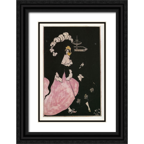 Messalina returning home Black Ornate Wood Framed Art Print with Double Matting by Beardsley, Aubrey