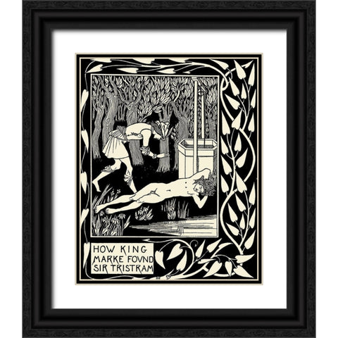 Morte DArthur 1893 - How King Marke found Sir Tristram Black Ornate Wood Framed Art Print with Double Matting by Beardsley, Aubrey