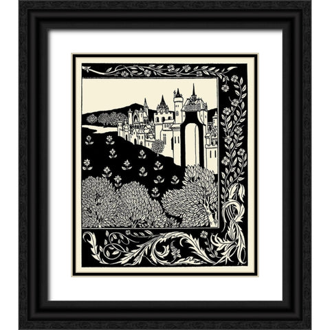 Morte DArthur 1893 - Camelot Black Ornate Wood Framed Art Print with Double Matting by Beardsley, Aubrey