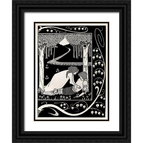 Morte DArthur 1893 - Sir Lancelot 2 Black Ornate Wood Framed Art Print with Double Matting by Beardsley, Aubrey