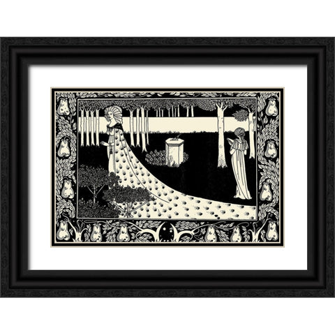 Morte DArthur 1893 - La Beale Isoud Black Ornate Wood Framed Art Print with Double Matting by Beardsley, Aubrey