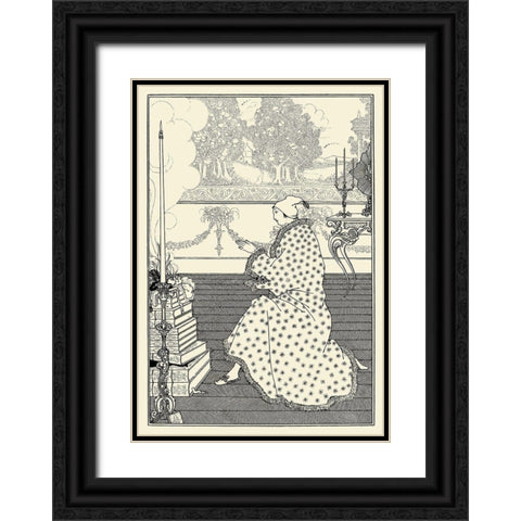 Rape of the Lock 1896 - The Barons prayer Black Ornate Wood Framed Art Print with Double Matting by Beardsley, Aubrey