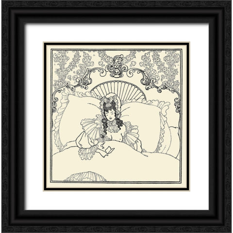 Rape of the Lock 1896 - The Billet-doux Black Ornate Wood Framed Art Print with Double Matting by Beardsley, Aubrey