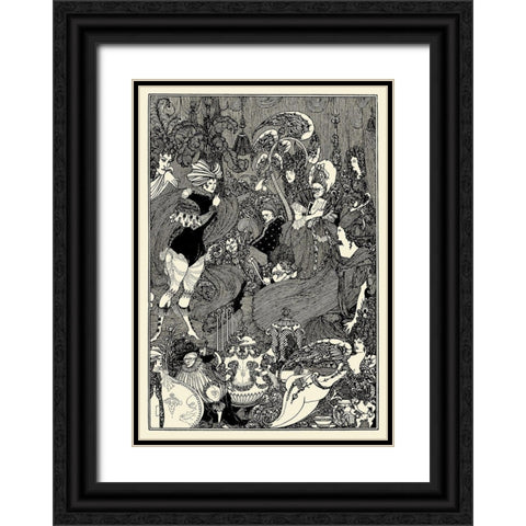 Rape of the Lock 1896 - The Cave of Spleen Black Ornate Wood Framed Art Print with Double Matting by Beardsley, Aubrey