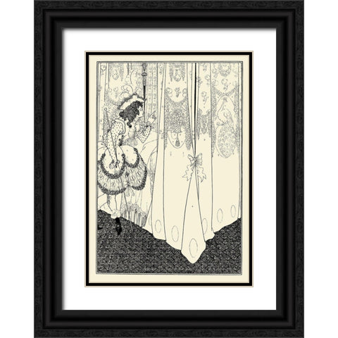 Rape of the Lock 1896 - The Dream Black Ornate Wood Framed Art Print with Double Matting by Beardsley, Aubrey