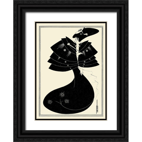 Salome 1894 - The Black cape Black Ornate Wood Framed Art Print with Double Matting by Beardsley, Aubrey