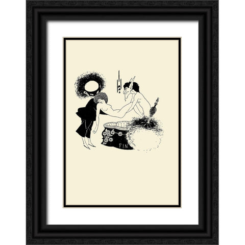 Salome 1894 - The Burial of Salome Black Ornate Wood Framed Art Print with Double Matting by Beardsley, Aubrey