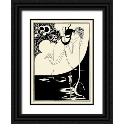 Salome 1894 - The Climax Black Ornate Wood Framed Art Print with Double Matting by Beardsley, Aubrey
