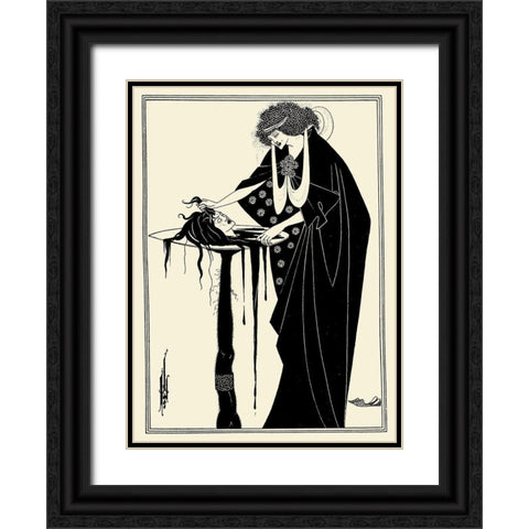 Salome 1894 - The Dancers Reward Black Ornate Wood Framed Art Print with Double Matting by Beardsley, Aubrey