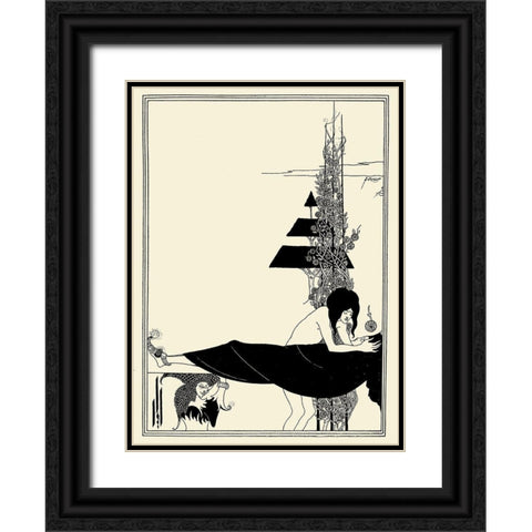 Salome 1894 - The Platonic lament Black Ornate Wood Framed Art Print with Double Matting by Beardsley, Aubrey