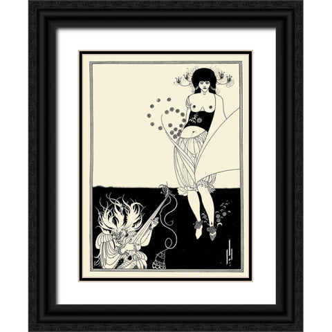 Salome 1894 - The Stomach Dance Black Ornate Wood Framed Art Print with Double Matting by Beardsley, Aubrey