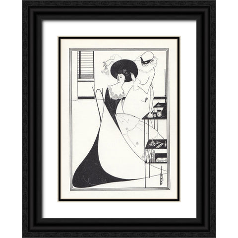 Salome 1894 - The Toilette of Salome Black Ornate Wood Framed Art Print with Double Matting by Beardsley, Aubrey