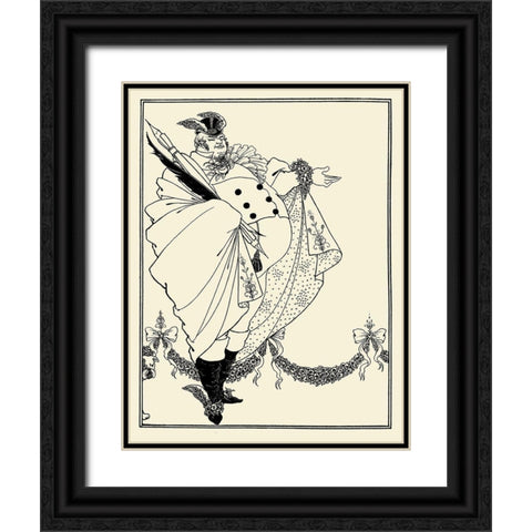 Savoy 1896 Vol.1 - Contents Page Design Black Ornate Wood Framed Art Print with Double Matting by Beardsley, Aubrey