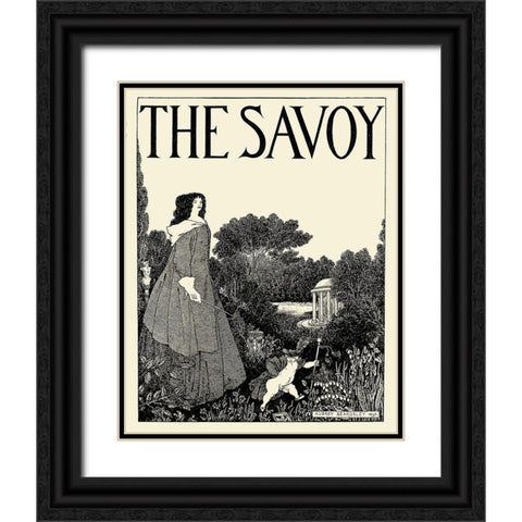 Savoy 1896 Vol.1 - Cover Design Black Ornate Wood Framed Art Print with Double Matting by Beardsley, Aubrey