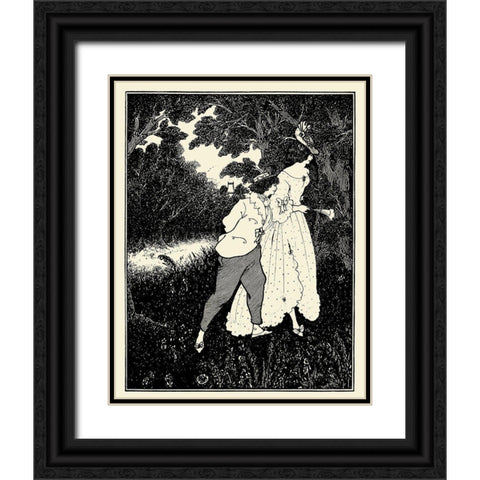 Savoy 1896 Vol.1 - The Three Musicians Black Ornate Wood Framed Art Print with Double Matting by Beardsley, Aubrey