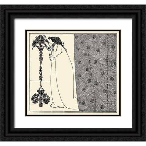 Savoy 1896 Vol.4 - Cover Design Black Ornate Wood Framed Art Print with Double Matting by Beardsley, Aubrey