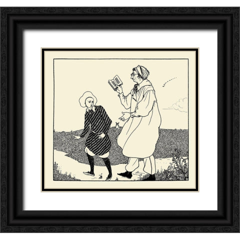 Savoy 1896 Vol.7 - Cover Design Black Ornate Wood Framed Art Print with Double Matting by Beardsley, Aubrey