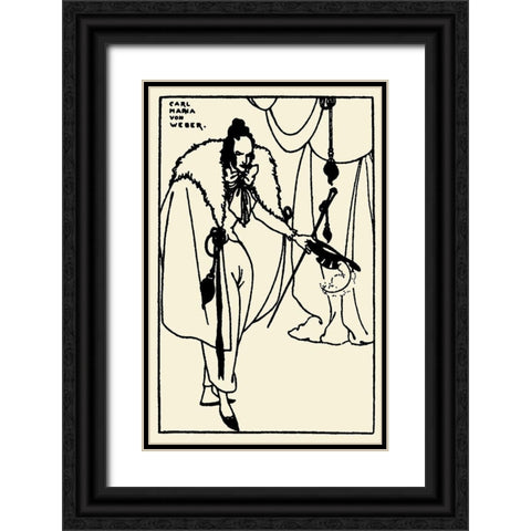 Savoy 1896 Vol.8 - Carl Maria von Weber Black Ornate Wood Framed Art Print with Double Matting by Beardsley, Aubrey