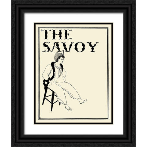 Savoy 1896 Vol.8 - Cover Design Black Ornate Wood Framed Art Print with Double Matting by Beardsley, Aubrey