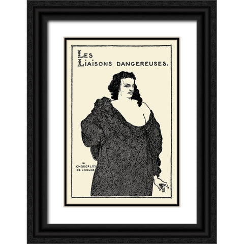 Savoy 1896 Vol.8 - Les Liaisons Dangereuses Black Ornate Wood Framed Art Print with Double Matting by Beardsley, Aubrey