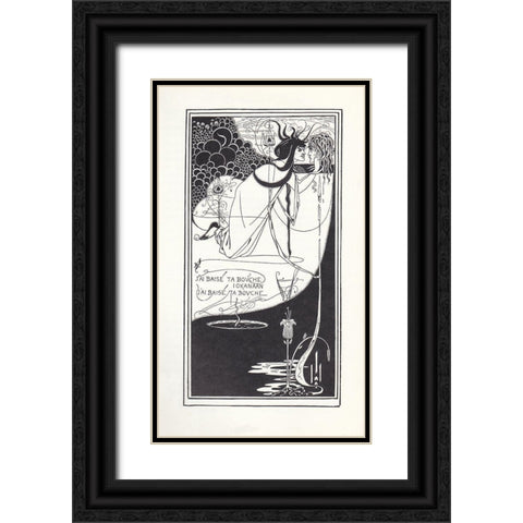 Salome - I have kissed thy mouth Black Ornate Wood Framed Art Print with Double Matting by Beardsley, Aubrey