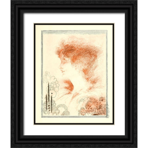 Rejane 1897 Black Ornate Wood Framed Art Print with Double Matting by Beardsley, Aubrey
