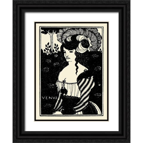 Venus 1898 Black Ornate Wood Framed Art Print with Double Matting by Beardsley, Aubrey
